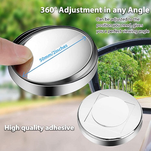 Carvito Blind Spot Mirrors, 2 Inch Round Hd Glass Convex 360° Wide Angle