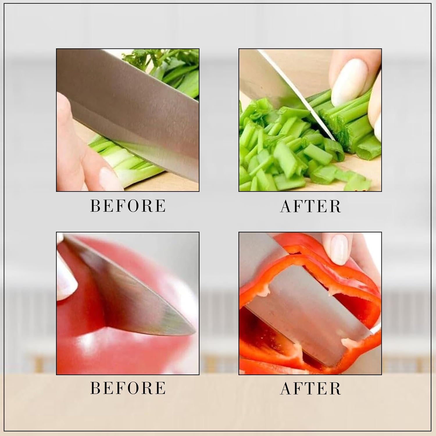 3 in 1 Knife Sharpener with Easy-Grip Handle and Non-Slip Rubber Base