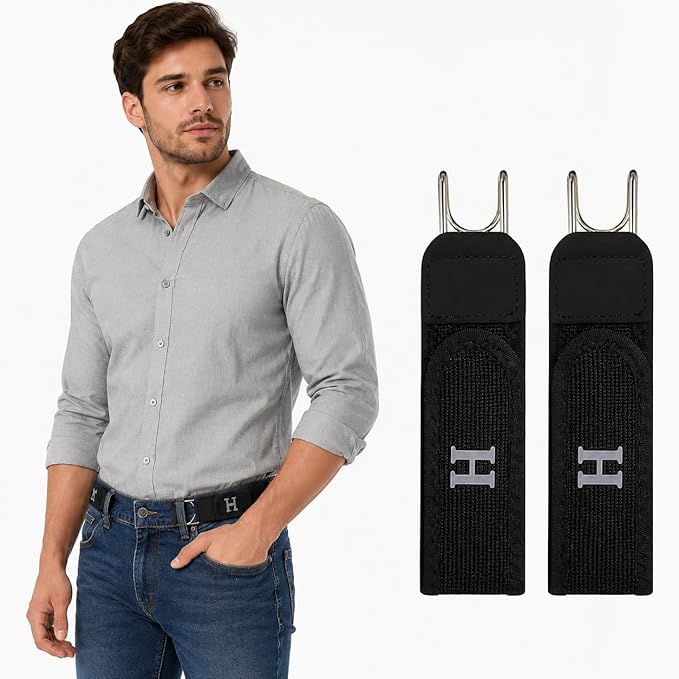 Premium Adjustable Buckleless Belts for Men and Women with Hook (2Pcs)