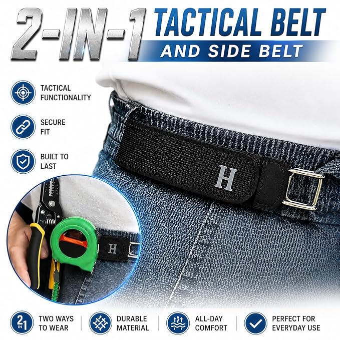 Premium Adjustable Buckleless Belts for Men and Women with Hook (2Pcs)