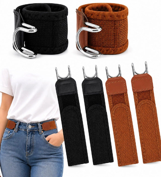 Premium Adjustable Buckleless Belts for Men and Women with Hook (2Pcs)