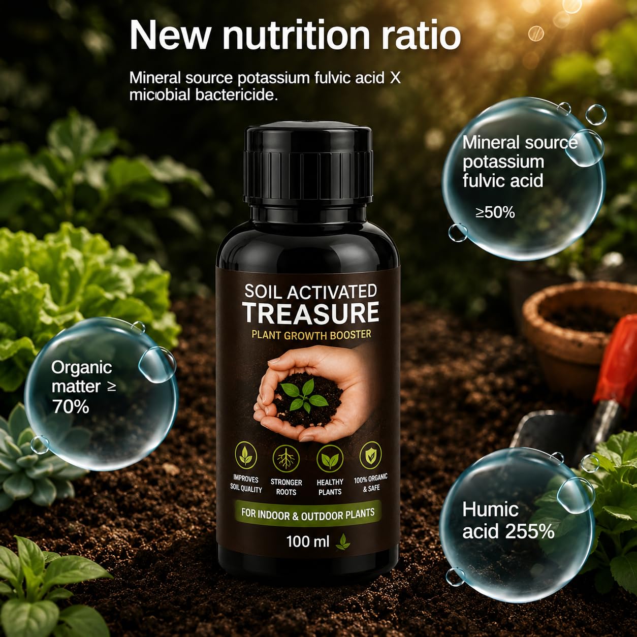 100% ORGANIC SOIL ACTIVATOR - FASTER PLANT GROWTH & STRONGER ROOTS (PACK OF 2)