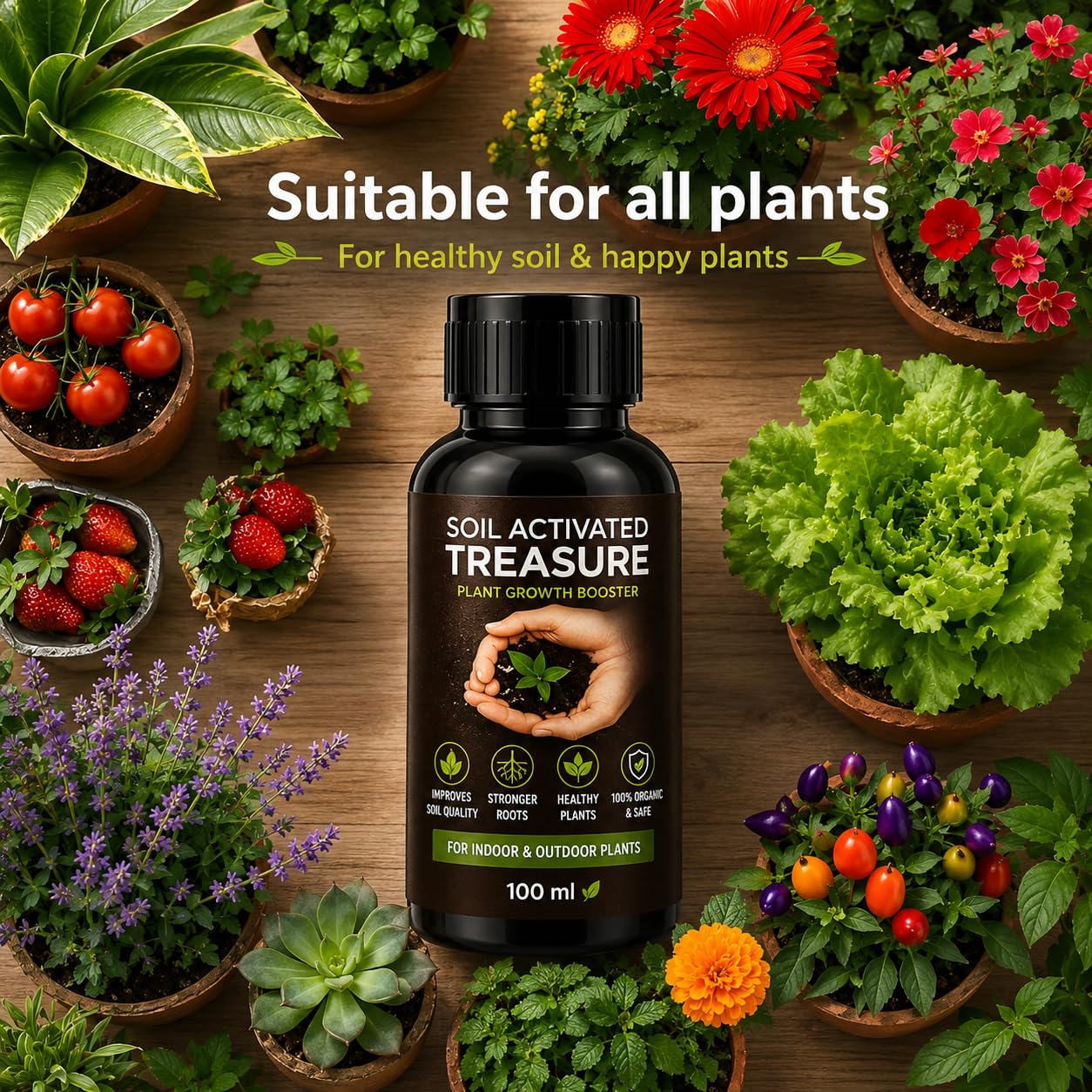 100% ORGANIC SOIL ACTIVATOR - FASTER PLANT GROWTH & STRONGER ROOTS (PACK OF 2)